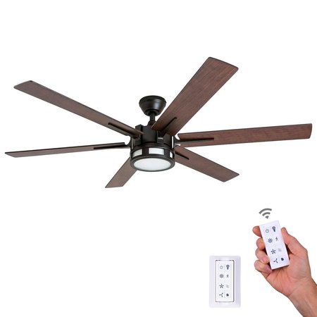 Honeywell Ceiling Fans Kaliza, 56 in. Ceiling Fan with  Light & Remote Control, Espresso 51036-40